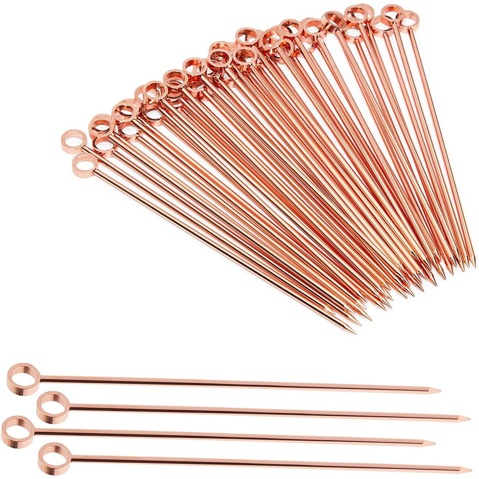 Gold, Colorful, 16 Barbeque Snacks and Club Sandwiches Stainless Steel Cocktail Picks Fruits Toothpicks Appetizer Drink Sticks for Bar Party 