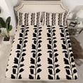 thumbnail image 2 of jejeloiu Black Botanical Leaf Bed Sheets,Minimalist Aesthetic King Sheets For Adults 4 Pieces, 2 of 7