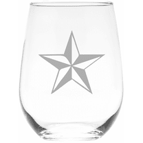 C&M Personal Gifts 17 oz Star Stemless Wine Glass - Star Themed Gift for Men and Women