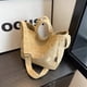 thumbnail image 1 of Bolso de mano de pana para mujer, bolso informal con asa superior, bolso de compras suave y moderno (caqui), 1 of 8