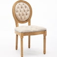 thumbnail image 5 of American design beige velvet dining chairs with double resilience and adjustable legs for dining use, 5 of 7