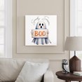 thumbnail image 2 of Wall Art Prints, White Halloween Framed Canvas Prints for Bedroom Living Room Bathroom Office, Ghost Modern Art Cute Gallery Wrap Wall Art Poster for Gifts Home Decor 20"x20", 2 of 9