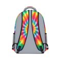 thumbnail image 3 of Pink and Blue Tie Dye Pattern Backpack for School, Cute School Bag with Adjustable Shoulder Straps and Padded Back, 15.3"x11"x6.7", 3 of 5