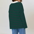 thumbnail image 6 of Axiiglly Long Sleeve Shirts for Women Trendy Striped Shirt Loose Crewneck Pullover Tunic Tops Casual Patchwork Soft Lightweight Sweatshirt, 6 of 7