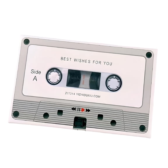 GJX Voice Recording Cassette Tape Gift Recordable 30/60/300 Seconds Message Card