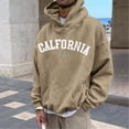 thumbnail image 2 of TAIAOJING Men's Sweatshirt CALIFORNIA Letter Printed Autumn And Winter Fashion Casual Loose Plus Size Hooded Pullover Sweatshirts With Big Pocket, 2 of 5