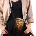 thumbnail image 4 of HELLHERO Small Crossbody Purse Polyester with Zipper Cat in Sunflower Field for Casual Use Adults, 4 of 7