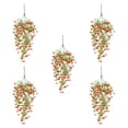 thumbnail image 3 of CarpNettore 5 Pieces Artificial Flowers Fake Flowers Eucalyptus Leaves Romantic Fake Hanging Red, 3 of 9