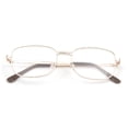 thumbnail image 2 of Lens Rimmed Men's Reading Glasses Gold Metal Frame Supply K0S9, 2 of 7