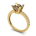 thumbnail image 2 of Clara Pucci 14K Yellow Gold Solid Gold Champagne Solitaire with Accents Anniversary Ring for Women - 1.71 cttw Round Cut, 2 of 8