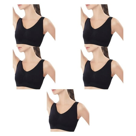 

5pcs Women Wirefree Seamless Sport Bra Girl Breathable Push Up Yoga Running Top