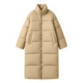 thumbnail image 6 of iOPQO Long Puffer Coat Long Coats for Women Winter Parka for Women Womens Winter Clothes Puffer Jacket Womens Hooded Womens Full Zip Jacket Zip Jacket Women Khaki M, 6 of 8