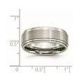 thumbnail image 6 of Chisel Stainless Steel Polished with Brushed Center 8mm Ridged Edge Band, 6 of 7