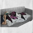 thumbnail image 6 of Fashion Soft Flannel Fleece Throw Blanket, Woman Furry Hat and Floral Dress Nostalgic Magazine Catwalk Look Feminine, Cozy Plush for Indoor and Outdoor Use, 60" x 80", Fuchsia Black, by Ambesonne, 6 of 6