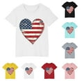 thumbnail image 1 of MKOSPLRT T-Shirt Drapeau des États-Unis pour Fille à Manches Courtes Col Rond T-Shirts du 4 Juillet Mignon Amour T-Shirt Drapeau Américain T-Shirt de Rentrée, 1 of 9