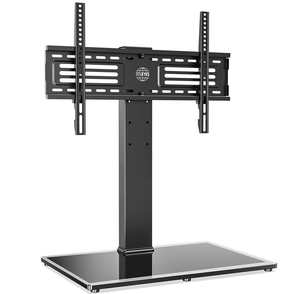 FITUEYES Universal Swivel Tabletop TV Stand with Nonslip Tempered