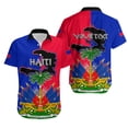 thumbnail image 4 of Camisas hawaianas con estampado 3D para hombres, camisas polinesias con escudo de armas de Haití, negras y marrones, camisetas casuales de moda para niños, ropa de calle para mujeres, 4 of 5