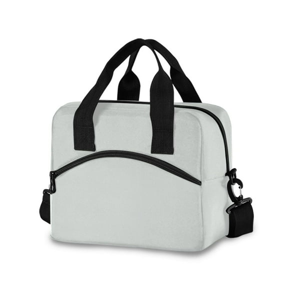 joogoo Light Grey Insulated Lunch Bags Reusable Cooler Box with Shoulder Strap