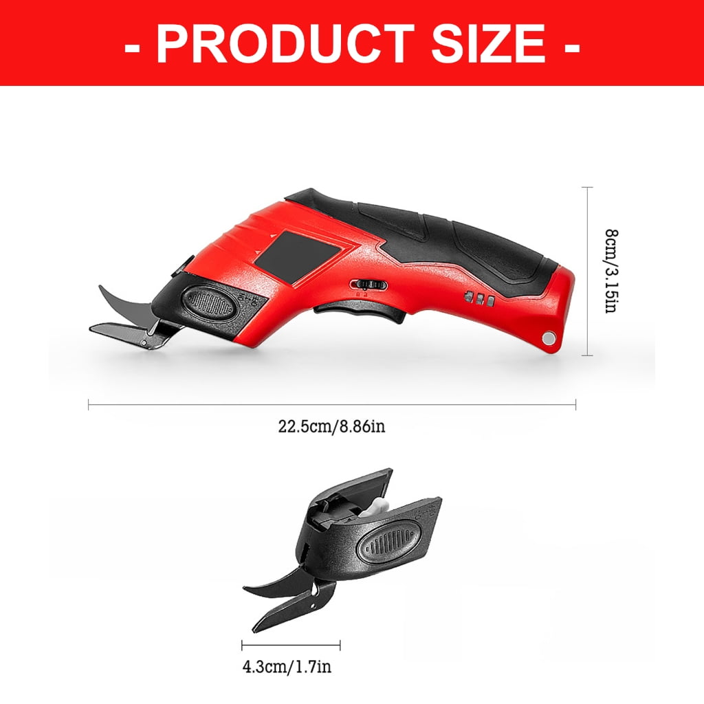 MOMOJIA High Capacity Cordless Fabric Scissors Electric Handheld Shears Safety Guard Rechargeable USB Design