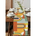 thumbnail image 4 of Table Runner Dresser Scarves 90 Inch Long, Middle Century Geometric Art Linen Dining Table Runners Retro Nordic Abstract Arch Tabletop Scarf for Wedding Holiday Party Kitchen, 4 of 7