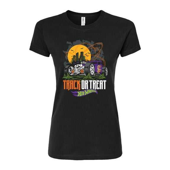 Hot Wheels - Halloween - Trick Or Treat Spider Webs - Juniors Fitted Graphic T-Shirt