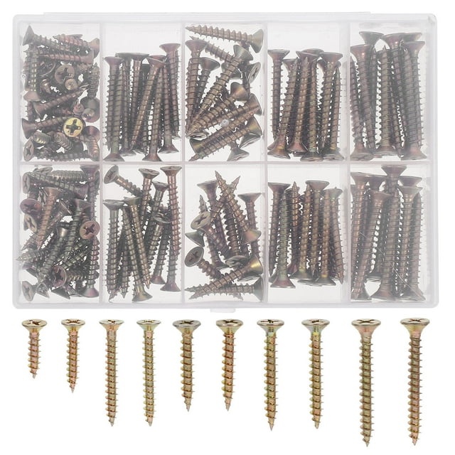 IFANLANDOR 165pcs Cross Tapping Screws For Woodworking Resistant Fasteners For Furniture Assembly Gear Fixing More