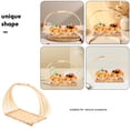 thumbnail image 6 of FRCOLOR Flat Wicker Basket with Handle Willow Serving Basket Bread Basket Fruit Holder Basket Mini Candy Basket Wicker Flower Basket for Garden Yard Party Decoration, 6 of 7