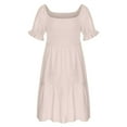 thumbnail image 3 of Robes Décontractées Femmes Flowy Backless Off-the-shoulder une Ligne Midi Robe Robes de Retour, 3 of 7