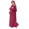 thumbnail image 2 of XQYLOS Robe Abaya Unie pour Filles Col Ras du Cou Kaftan de Prière Musulman Ramadan Tenue de Mosquée Confortable Robe Modeste Vêtements Islamiques de Tous les Jours, 2 of 4