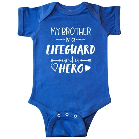 

Inktastic My Brother is a Lifeguard and a Hero with Hearts Gift Baby Boy or Baby Girl Bodysuit