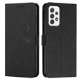 thumbnail image 2 of For Samsung Galaxy S21 Plus Wallet Cover, PU Leather Kickstand Credit Card Pocket Slots Wrist Strap Magnetic Folio Heart Patterned Embossed Flip Cover for Samsung Galaxy S21 Plus, Black, 2 of 11