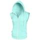 thumbnail image 5 of INSPIRE CHIC Chalecos para hombres sin mangas con capucha, cierre de cremallera, chaleco casual XL menta, 5 of 6
