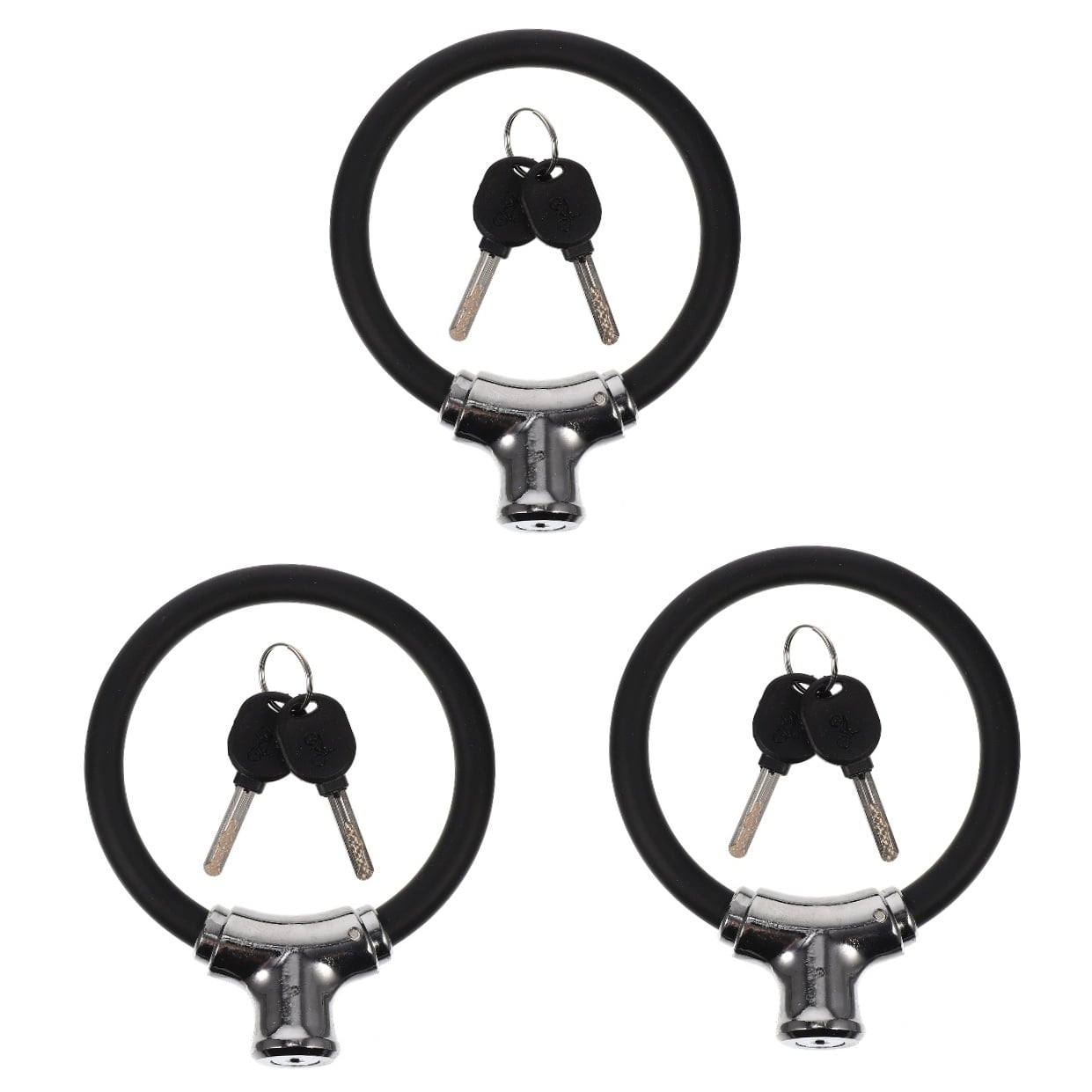 WRISTBIQUE Bike Chain Lock Metal 3Sets Anti Theft For Cyclists Outdoor Cycling 5.74X4.72X0.98In
