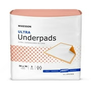 McKesson Brand Underpad McKesson Ultra 36 X 36 Inch Disposable Fluff / Polymer Heavy Absorbency Case of 50