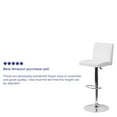 thumbnail image 4 of Flash Furniture Betty Contemporary White Vinyl Adjustable Height Barstool with Panel Back and Chrome Base, 4 of 12