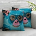 thumbnail image 3 of PRATYUS Cute Monkey Blue Pattern Pillow Covers Decorative Cushion Case for Couch Sofa Bed Home Decor White, 3 of 5