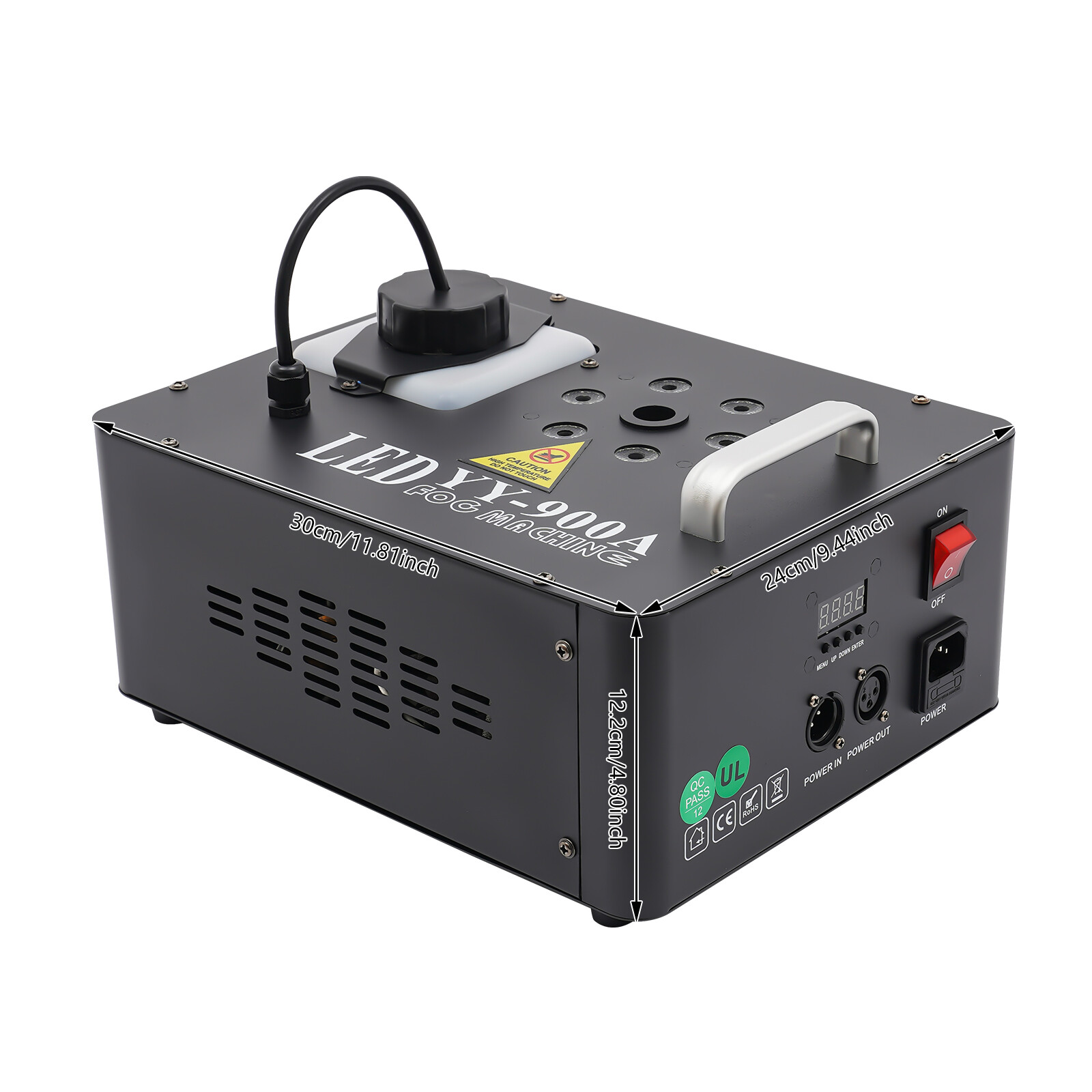 DENEST 6LED DJ Geyser Smoke Fog Machine Pyro Stage Vertical Upspray Fogger DMX RGB