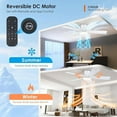 thumbnail image 3 of Kviflon 52-Inch Flush Mount Ceiling Fan with Dimmable LED Light, Remote/App Control, 6 Speeds, Low Profile, Energy Efficient, 3 of 16