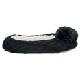 thumbnail image 5 of Ballerina Knit Pom Womens Plush Lined Cozy Non Slip Indoor Soft Slipper - Black Medium, 5 of 8