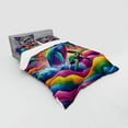 thumbnail image 2 of Ambesonne Nautical Bedding Set 4 Pcs, Psychedelic Rainbow Colors, Calking, Multicolor, 2 of 2