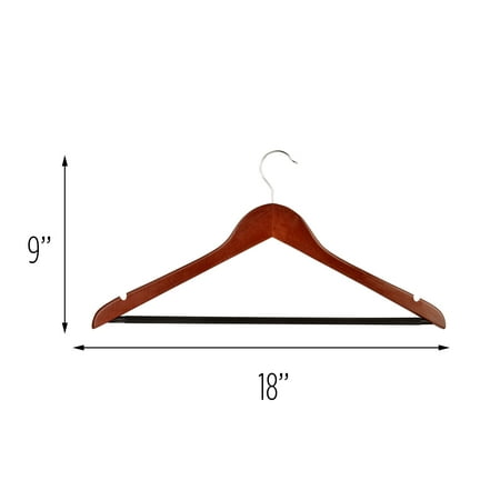 Wood Tie Hanger - Honey Can Do Non-Slip Wooden Suit Hangers, Cherry (Pack of 24)