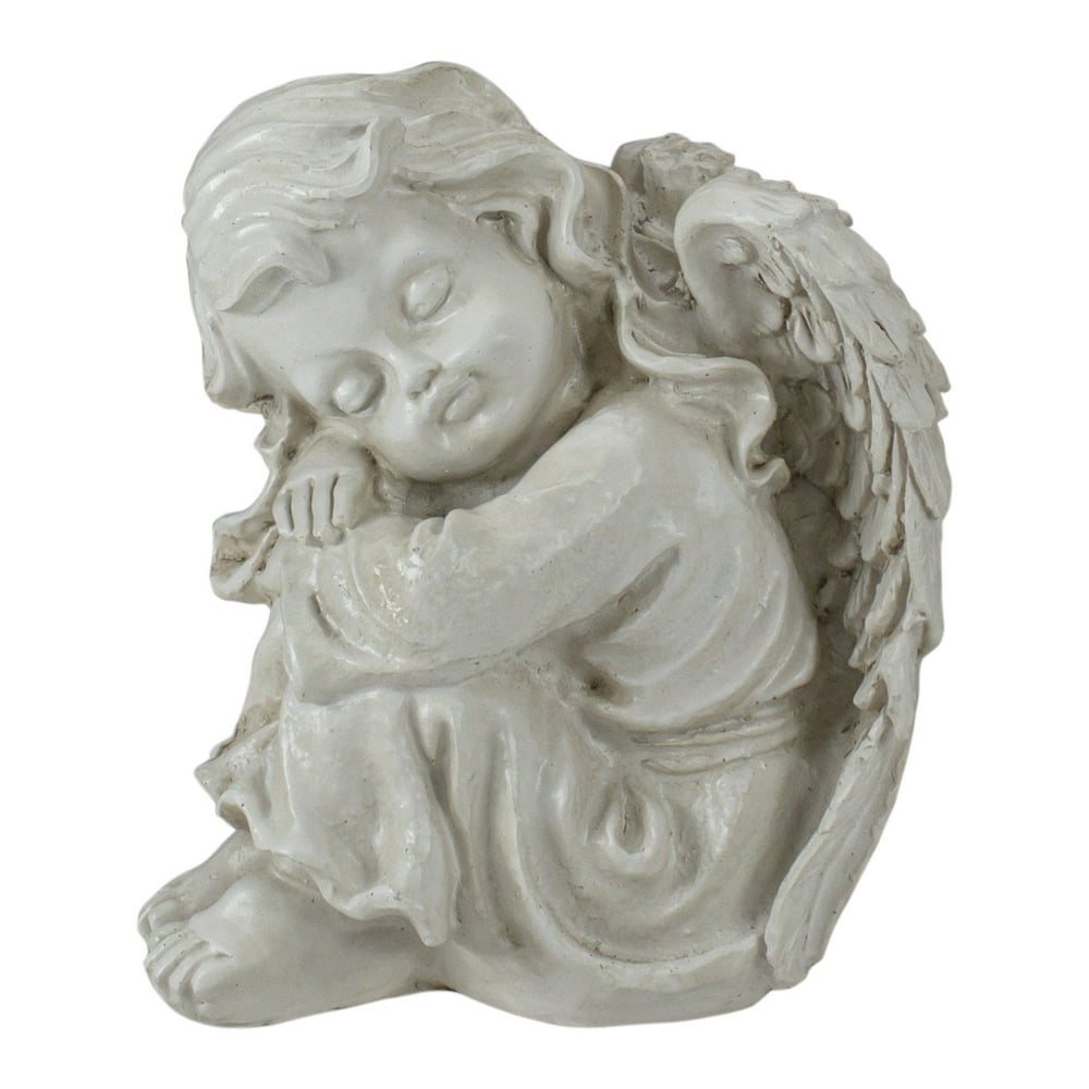 5.5' Ivory Resting Cherub Angel Outdoor Garden Statue