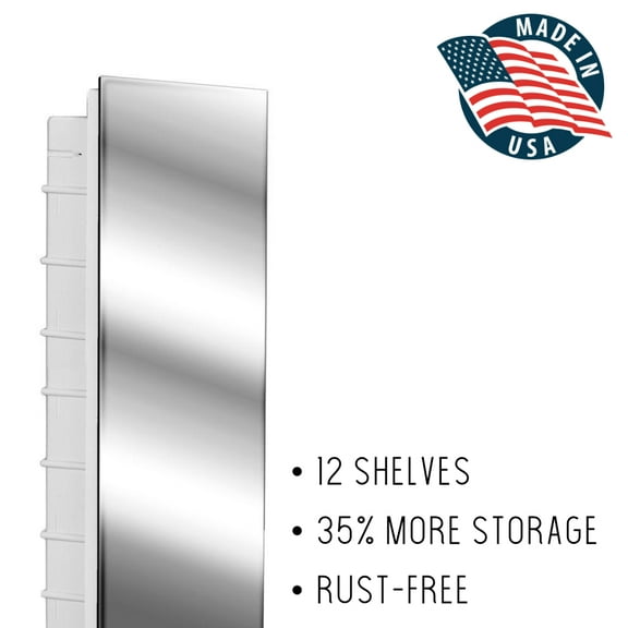 21-2-36-13 Media 16in x 36in Frameless Recessed Medicine Cabinet with 13 shelves