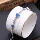 thumbnail image 2 of New Ocean Heart Love Heart Peach Heart Zircon Crystal Diamond Bracelet Fashion Bracelet Sapphire Blue One, 2 of 2