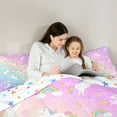 thumbnail image 5 of Feelyou Cute Unicorn Kids Bedding Comforter Set, Mystic Astrology Planet Twin Comforter Sets, Dreamy Rainbow Printed Reversible Bedding Set, Breathable Home Decor, 2-Piece, 5 of 8