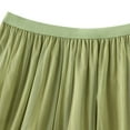 thumbnail image 3 of Stretchy Waist Bohemian Cotton Casual Half Skirt Ndbuld Holiday Gift Finder Super Design Sense Fashion Gauze Skirt Sweet Wooden Ear Lace A Big Pommel Skirt Mid-calf Skirt,Green, 3 of 6