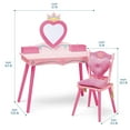 thumbnail image 5 of Wildkin Kids Princess Wooden Vanity Table and Chair Set for Girls, Pink, 5 of 7