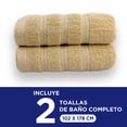 thumbnail image 2 of Toalla Baño Completo Beige 2 piezas 100% Algodon Premium 102x178 - Hokins, 2 of 6