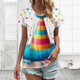 thumbnail image 3 of Party Hat And Festive Decorations Women's Blouse Short Sleeve Women's Top T-Shirt Spring Summer Clothes, 3 of 7