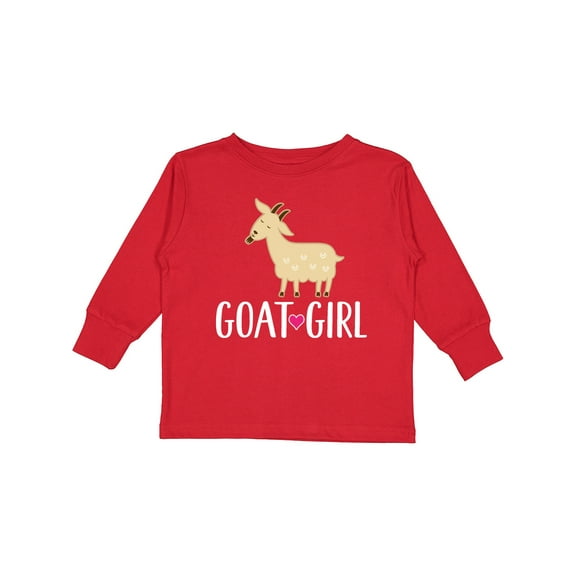 Inktastic Goat Girl Farm Animal Girls Long Sleeve Toddler T-Shirt